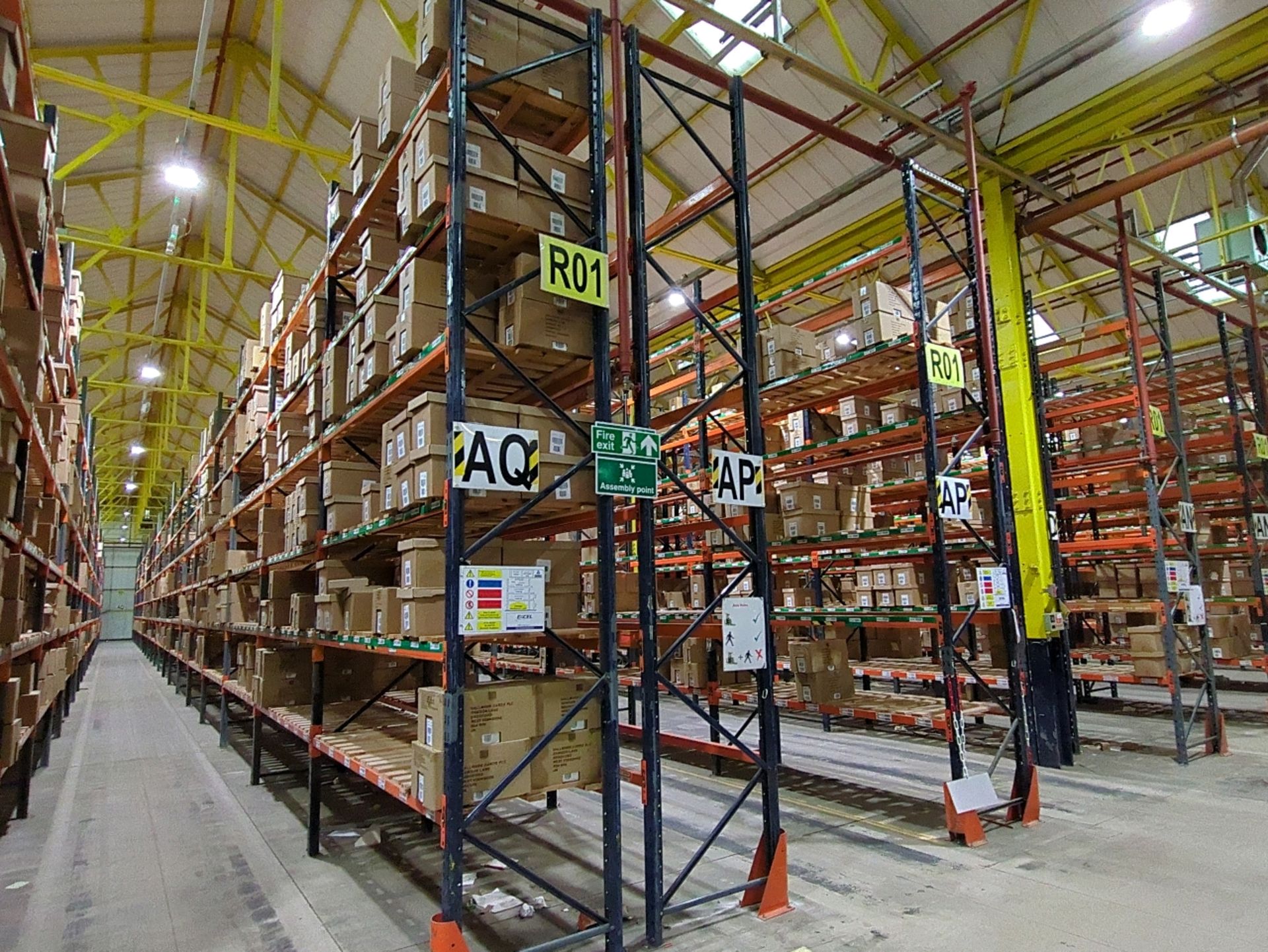 Run Of 42 Bays Of Back To Back Boltless Industrial Pallet Racking