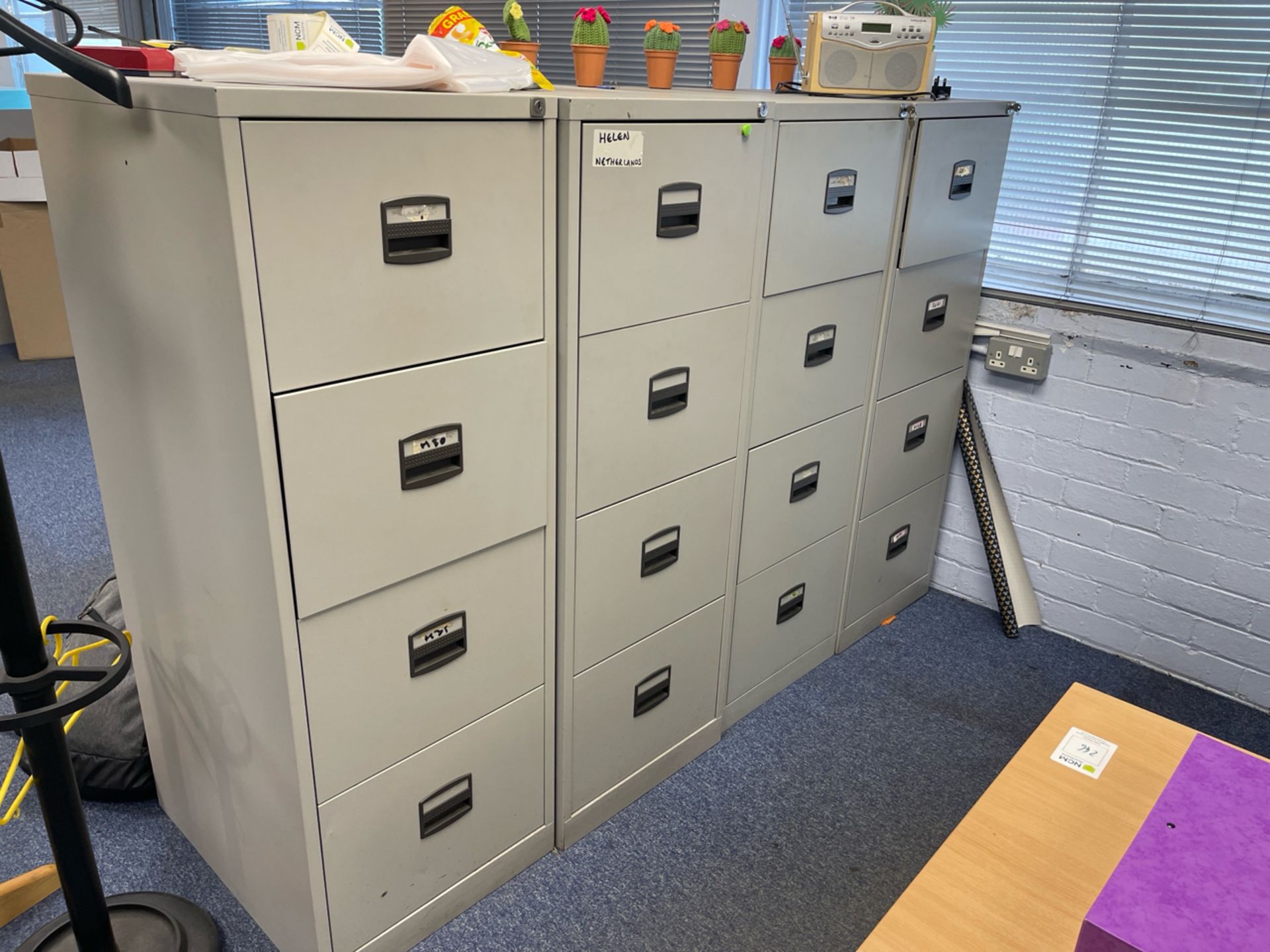 Bank Of 4 Filing Cabinets