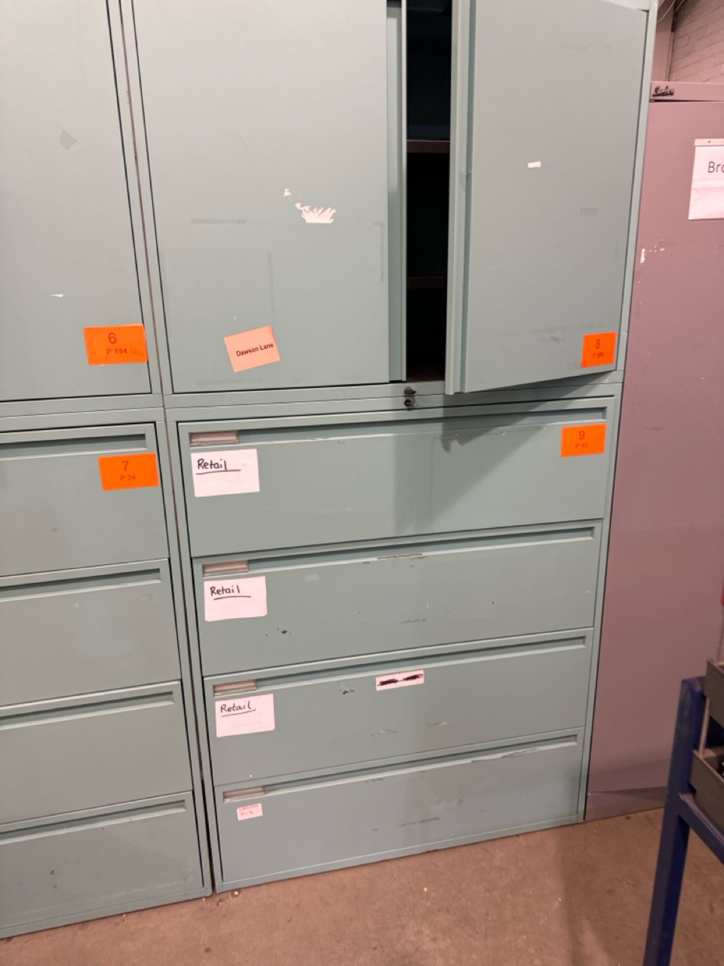 Light Blue Metal Storage Cabinet x2 - Image 3 of 5