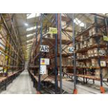 Run Of 44 Bays Of Back To Back Boltless Industrial Pallet Racking