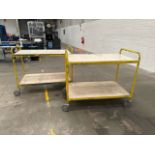 Yellow Metal 2 Tiered Trolley x2