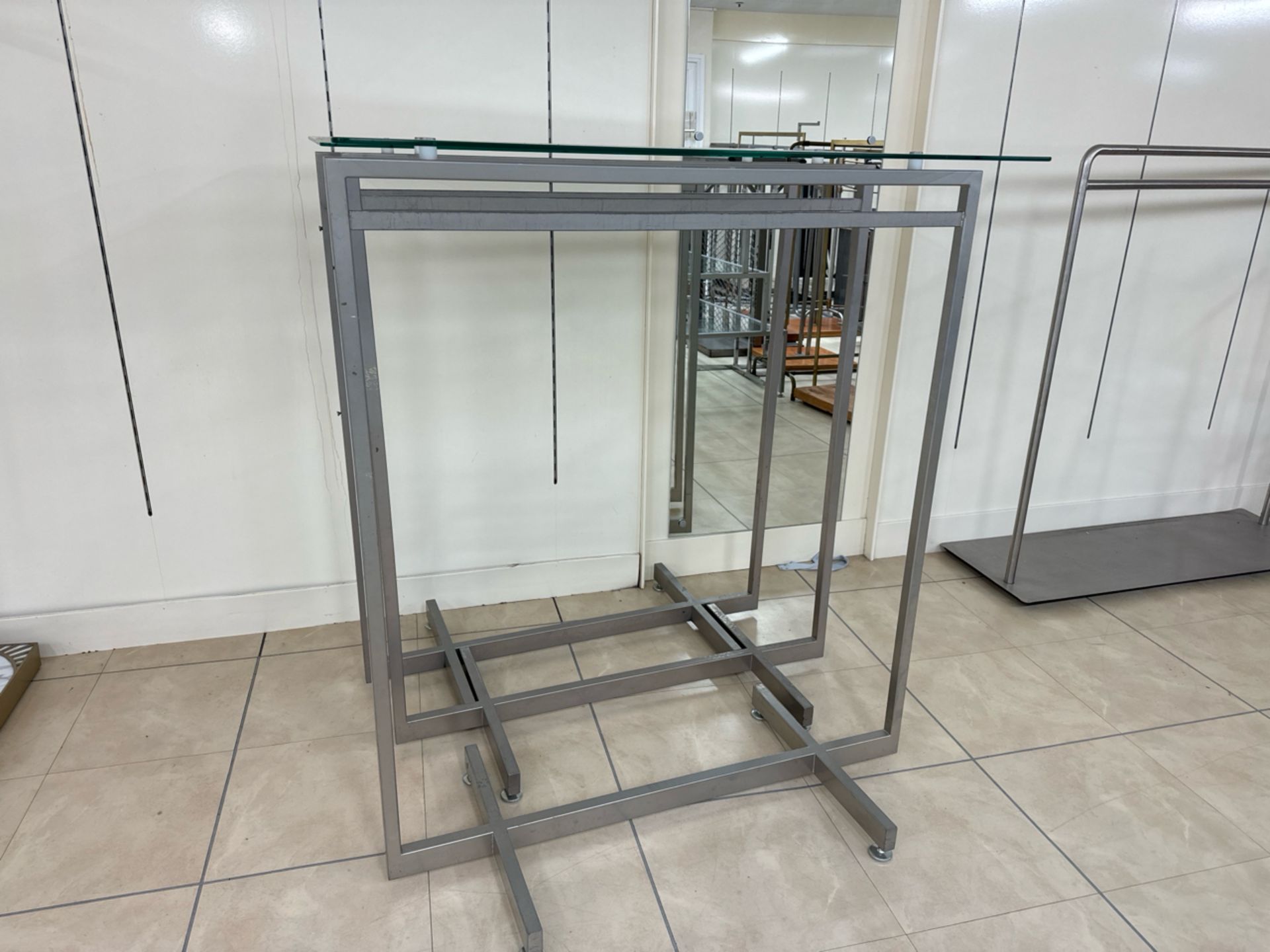 Glass Top Metal Hanging Rail x3