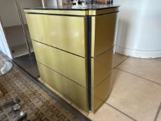 Gold Colour Half Circle Cabinet