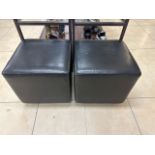 Black Faux Leather Stool x2