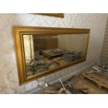 Rectangular Mirror With Gold Coloured Frame