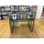 Black Glass Topped Display Tables x2