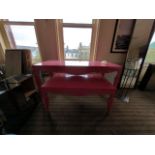 Pink Wooden Style Display Tables x 2