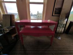Pink Wooden Style Display Tables x 2