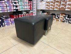 Black Faux Leather Stool x3