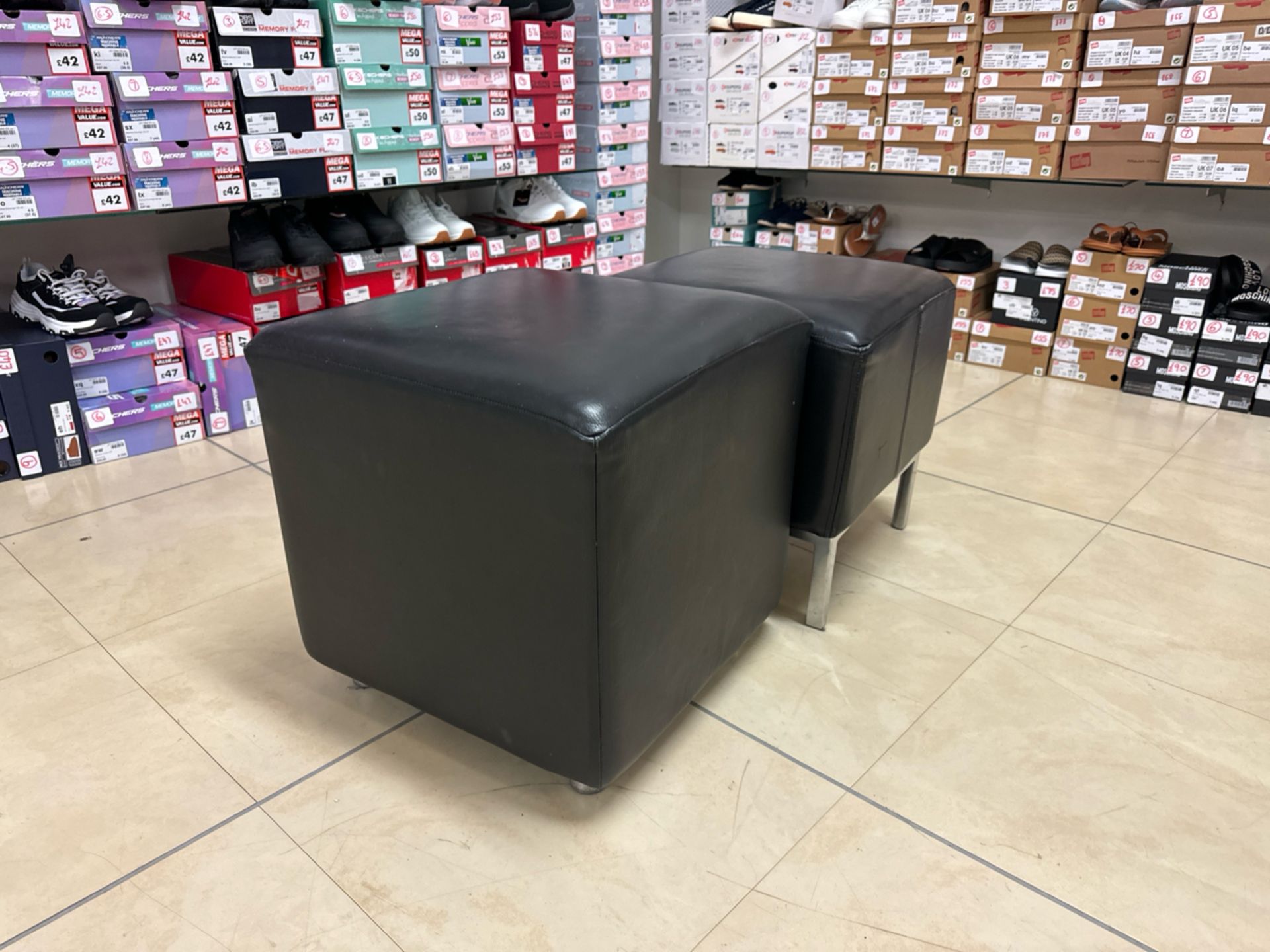 Black Faux Leather Stool x3