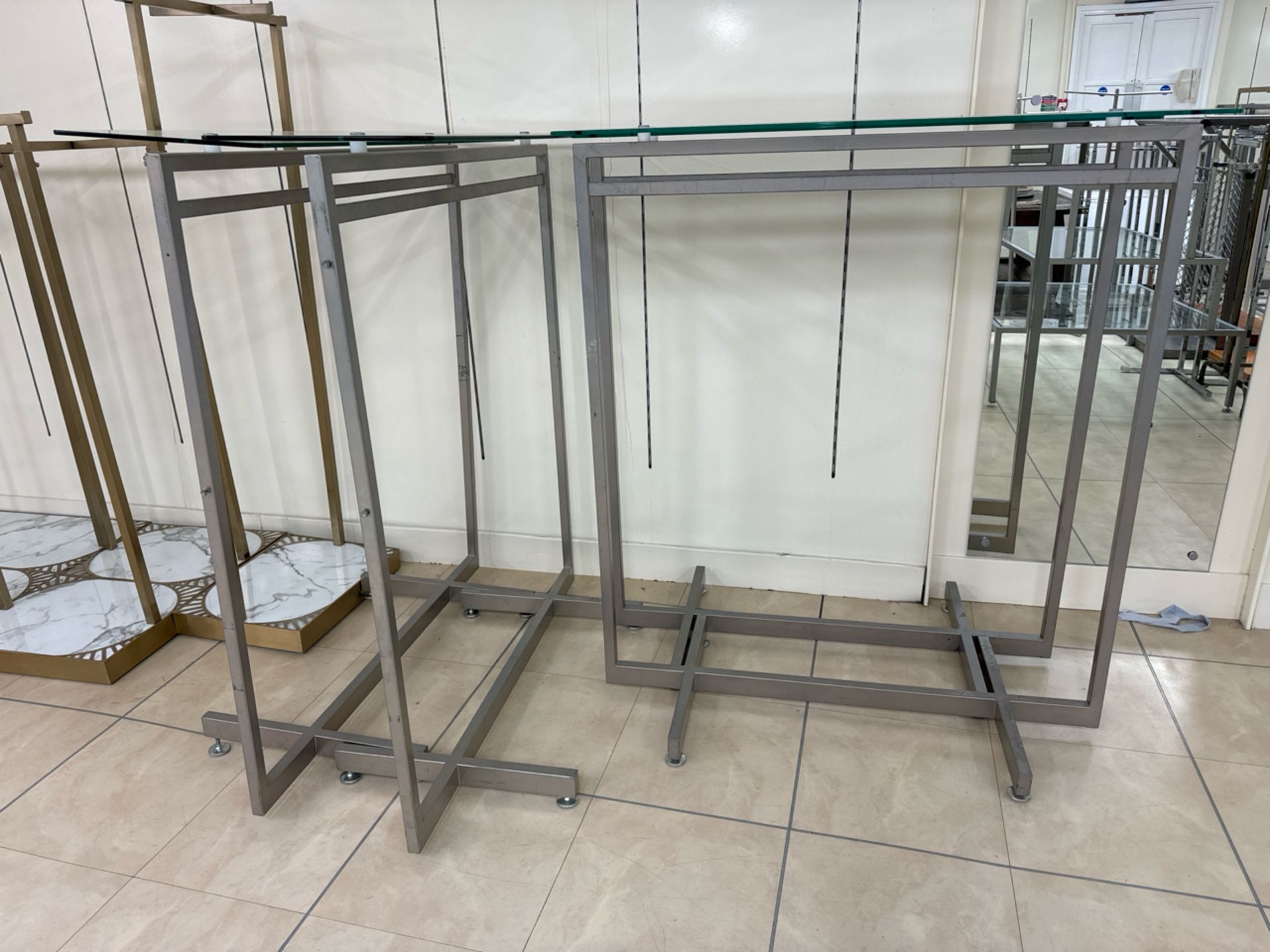 Glass Top Metal Hanging Rail x4