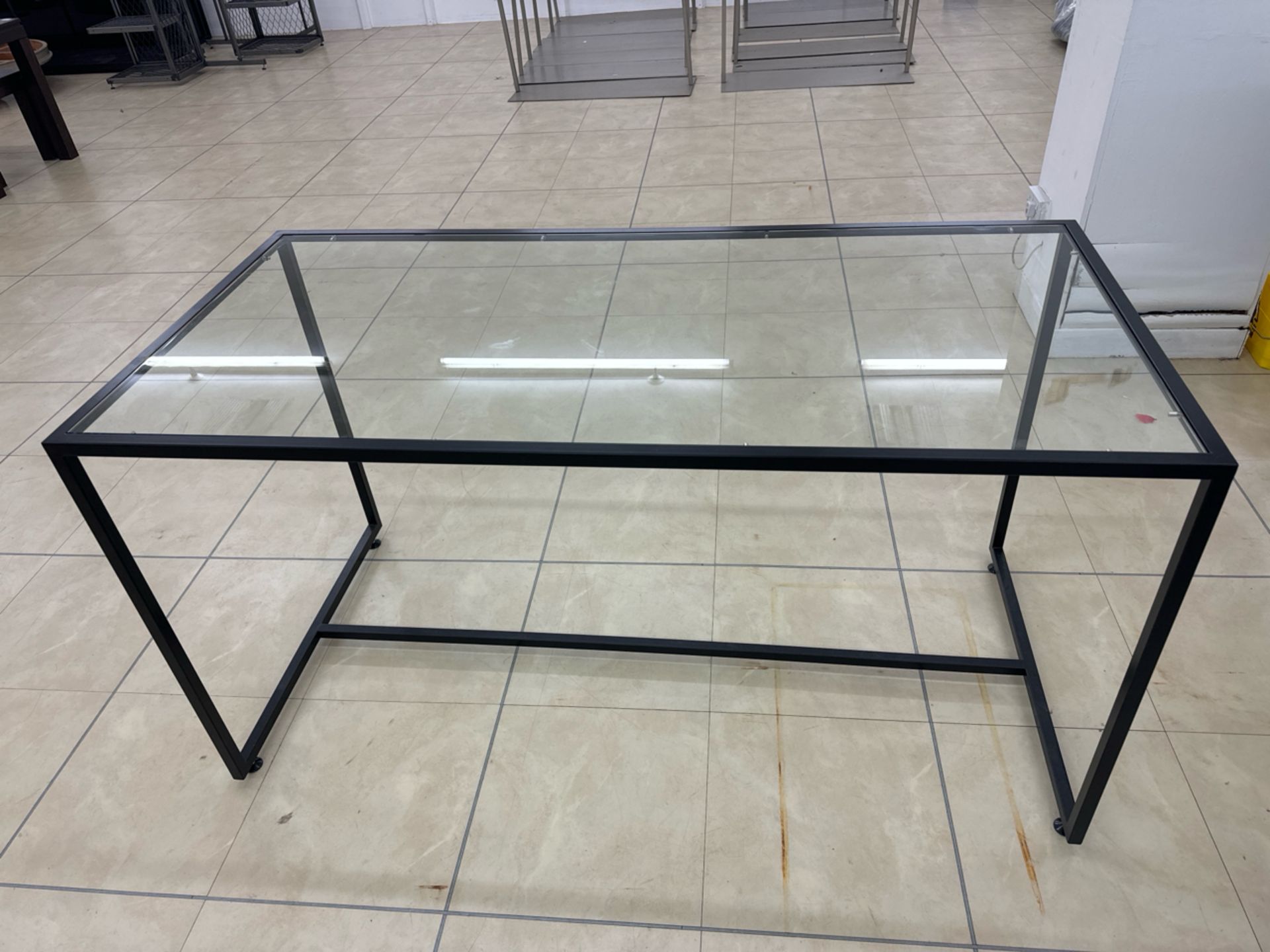 Black Frame Glass Table