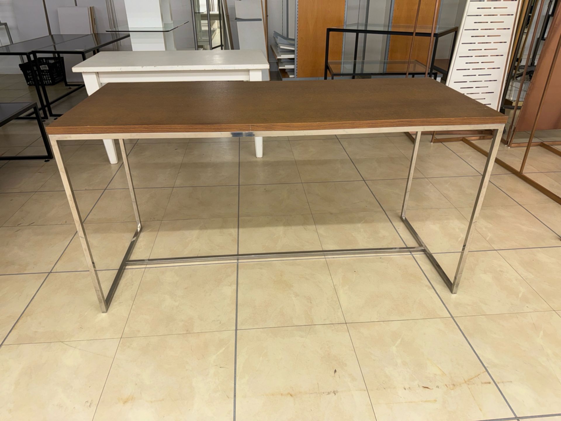 Metal Frame Wood Top Table