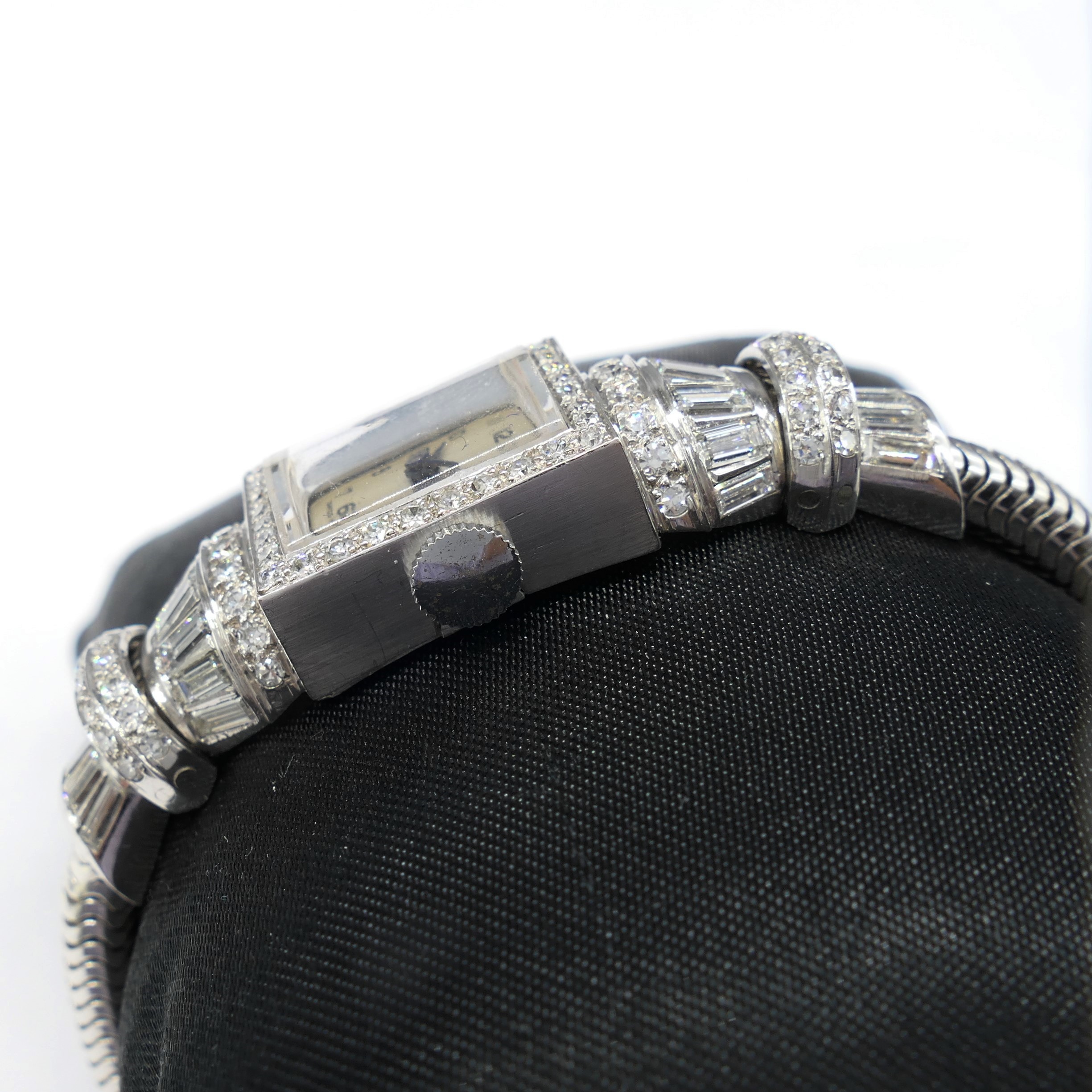 Vintage 3.60 carat diamond ladies mechanical wrist - Bild 8 aus 9