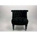 Black Button Back Chair