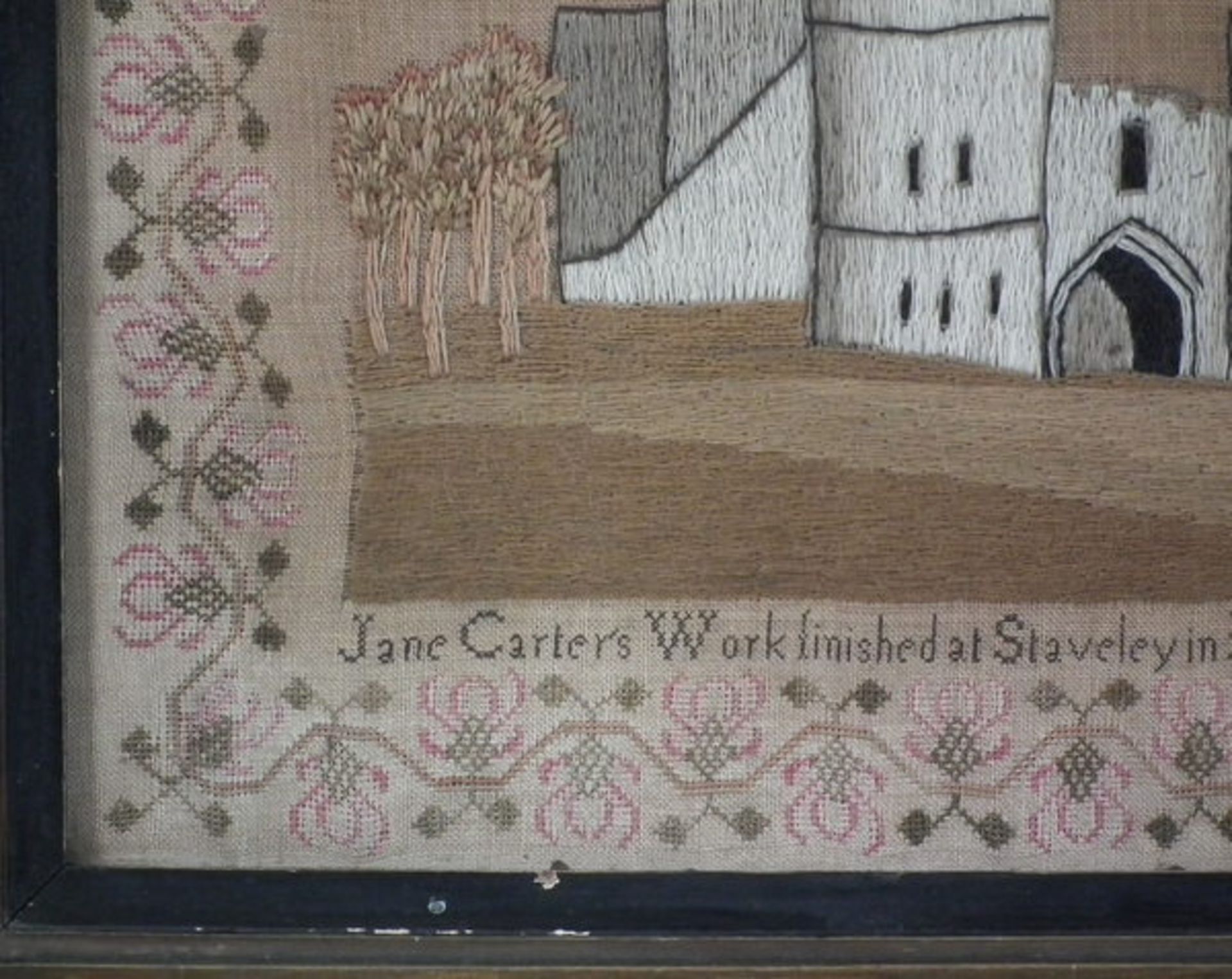 Needlework Sampler dated 1830 with Castle, by Jane - Image 7 of 19
