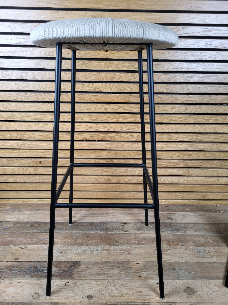 Amara Black Stool With Wool String Top - Image 3 of 3