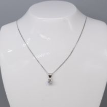 0.15 carat diamond solitaire necklace in white gol