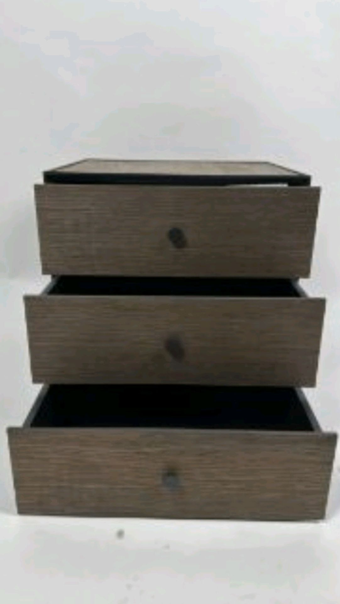 49 Smoked Oak Frame Box with 3 Drawers by Lassen - Image 3 of 4