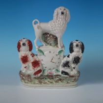 Staffordshire Poodle and Spaniels Clock Group