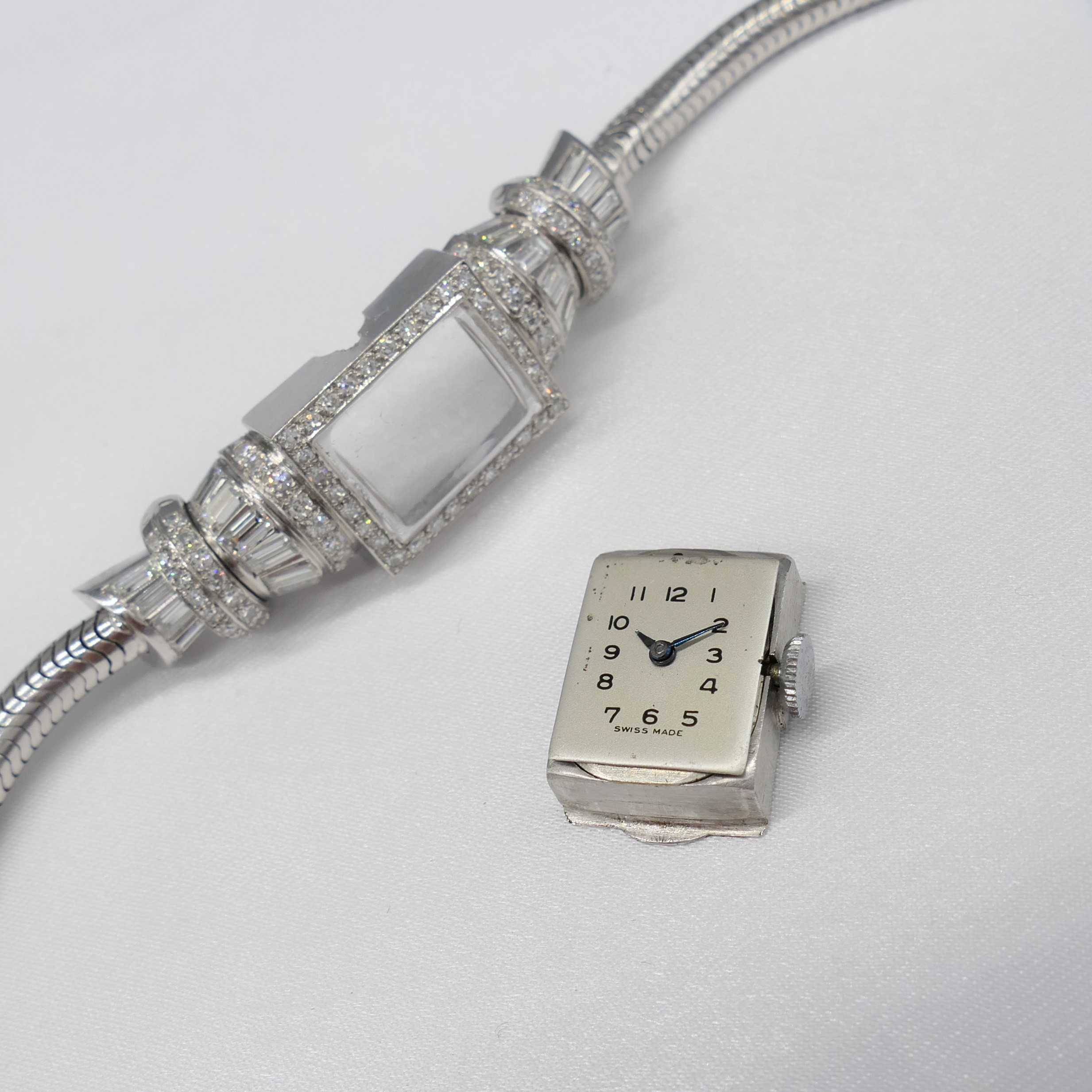 Vintage 3.60 carat diamond ladies mechanical wrist - Bild 3 aus 9
