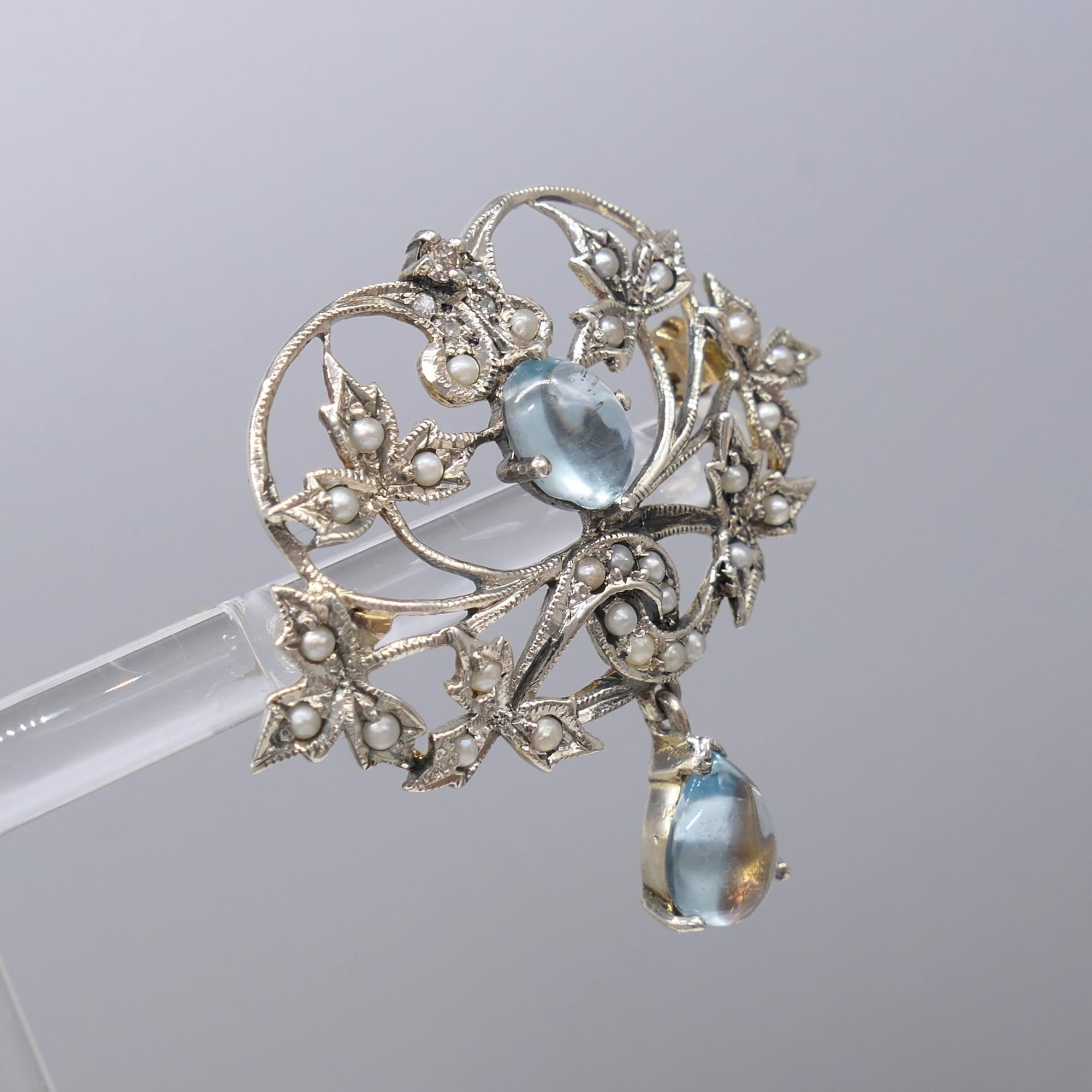 Edwardian-Style Topaz And Diamond Brooch With 2 Pi - Image 2 of 7