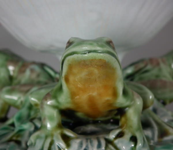 Minton Majolica frog and mushroom sweetmeat bowl - Image 13 of 14