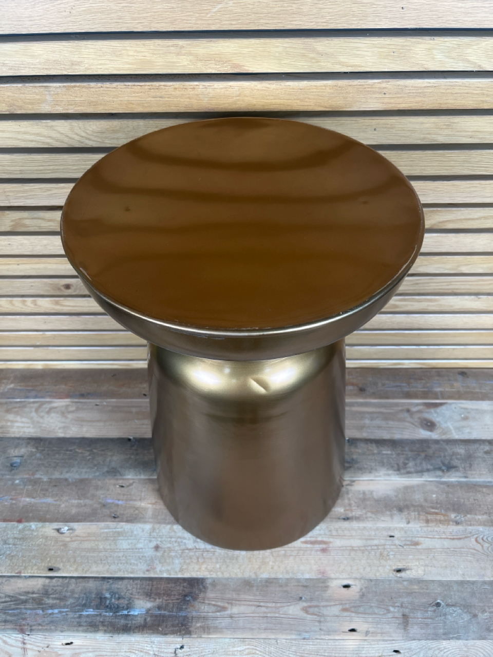 Brown Metal Drum Side Table Designed By Amara - Image 2 of 4