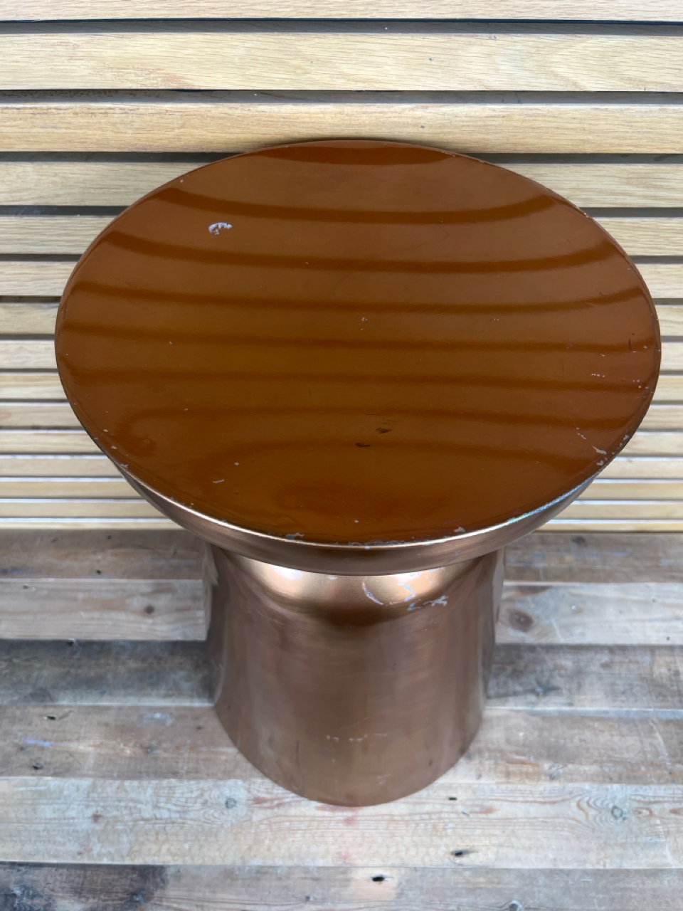 Brown Metal Drum Side Table Designed By Amara - Image 2 of 6