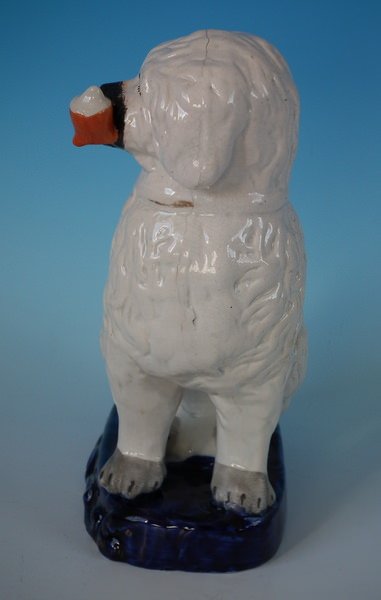 Staffordshire Pottery pipe smoking spaniel on blue - Image 4 of 15