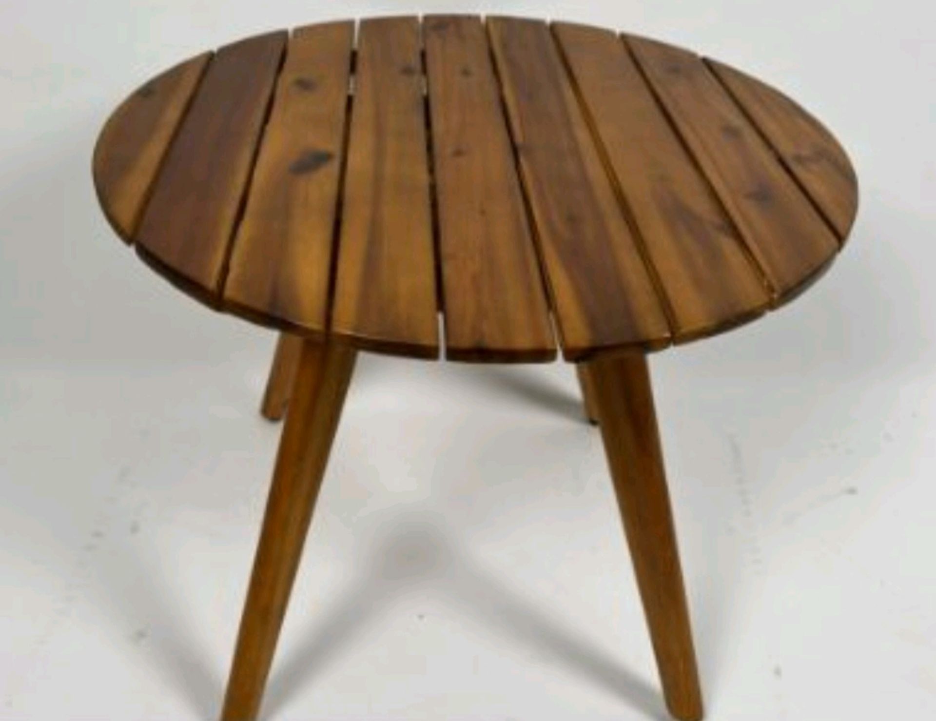 Wooden Circular Side Table - Image 2 of 3