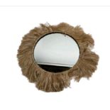 Amara Design Circular Wall Mirror With Faux Wig Border