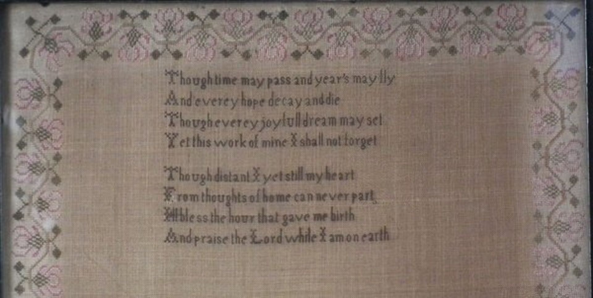 Needlework Sampler dated 1830 with Castle, by Jane - Image 2 of 19