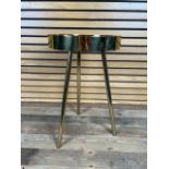 Gold Metal Side Table With Mirrored Top