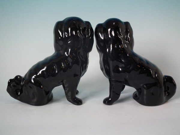 Small Pair Staffordshire Jackfield spaniels - Image 2 of 14