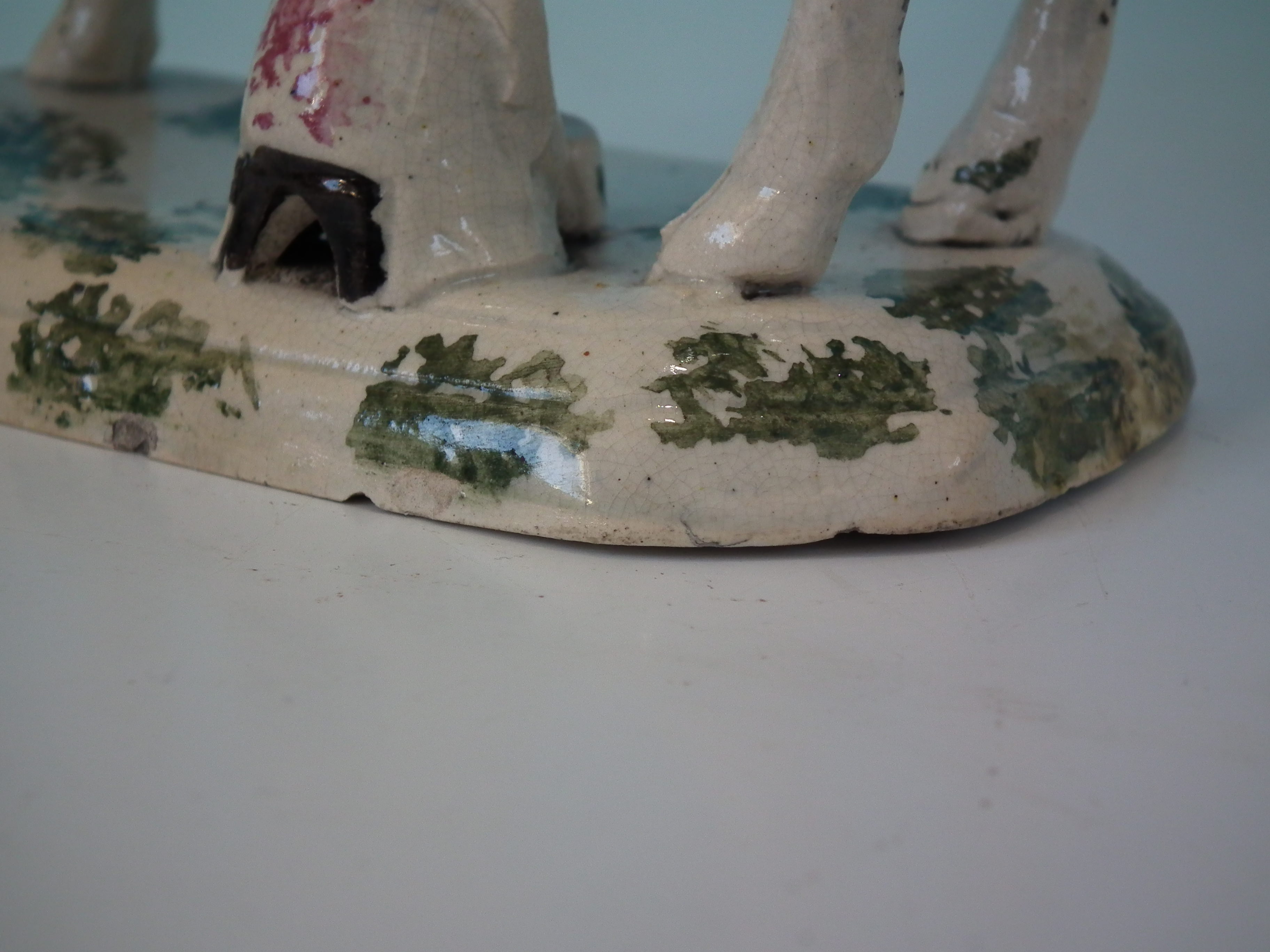 Pair Staffordshire Pearlware Pottery cow & milkmai - Image 7 of 28