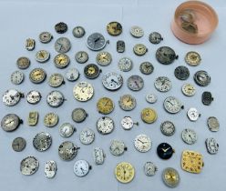 Over 75 Swiss Watch Movements Some With Dials - No Reserve