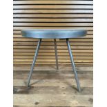 AMARA Circular Side Table Grey Fur Top