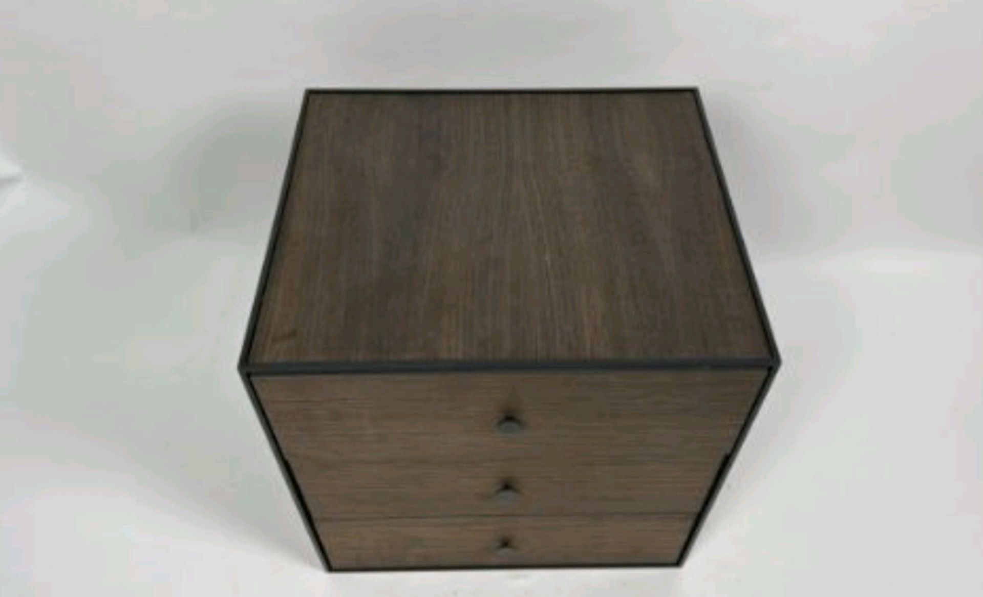 49 Smoked Oak Frame Box with 3 Drawers by Lassen - Image 2 of 4