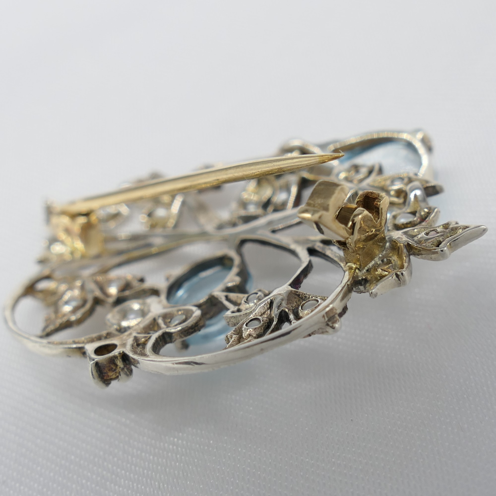 Edwardian-Style Topaz And Diamond Brooch With 2 Pi - Image 5 of 7
