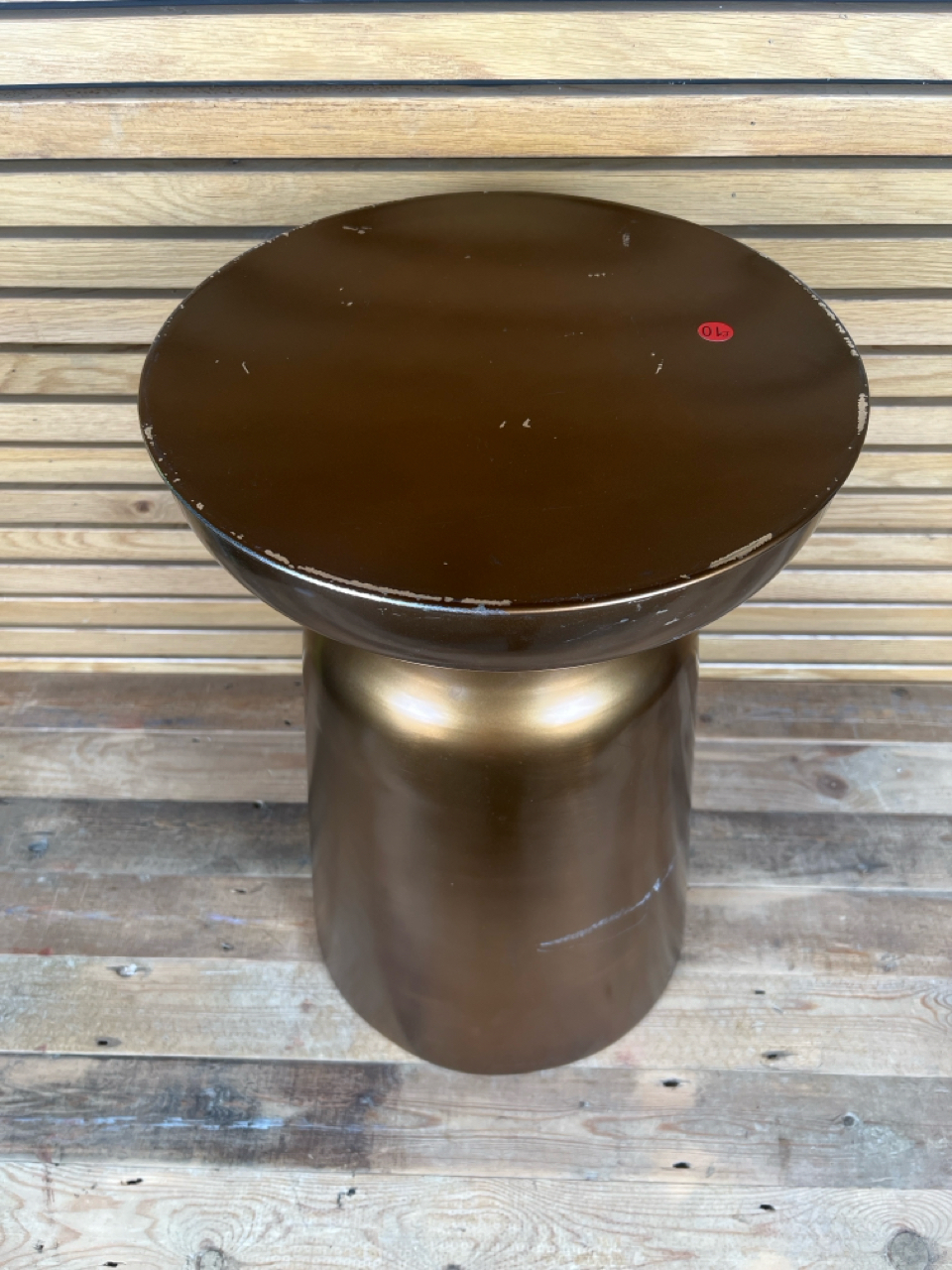 Brown Metal Drum Side Table Designed By Amara - Image 2 of 5