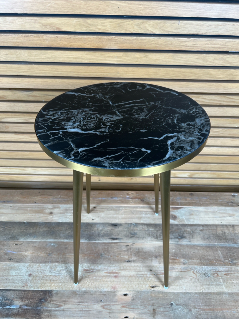 Amara Gold Side Table with Marble Top