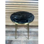 Amara Gold Side Table with Marble Top