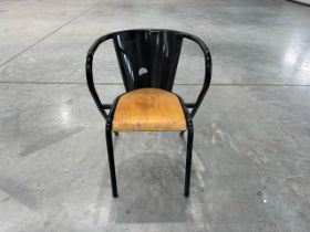 Black Chair With Wood Back