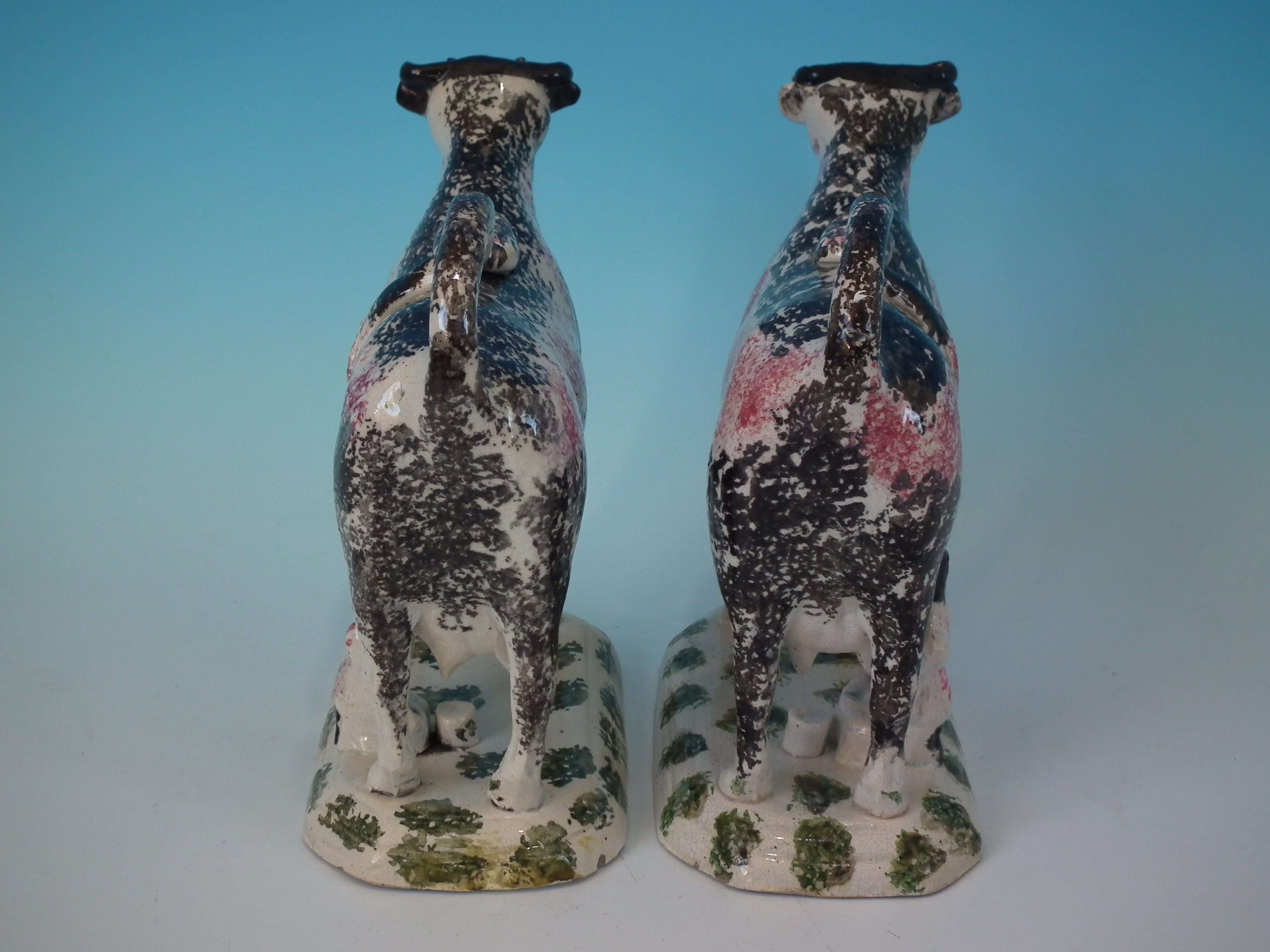 Pair Staffordshire Pearlware Pottery cow & milkmai - Image 5 of 28