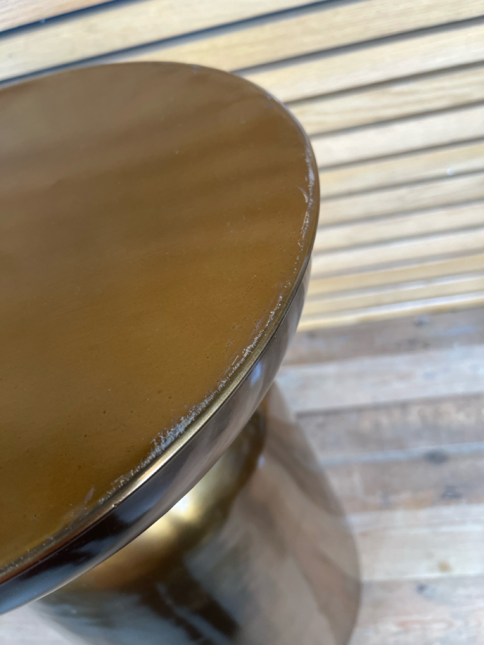 Brown Metal Drum Side Table Designed By Amara - Image 4 of 4
