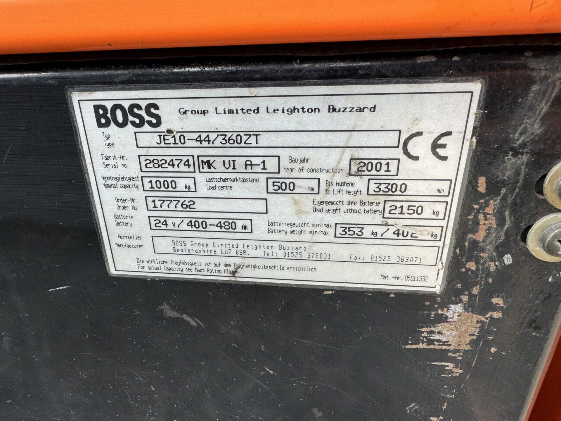 2001, BOSS - 1 Tonne Electric Forklift Truck - Image 2 of 4