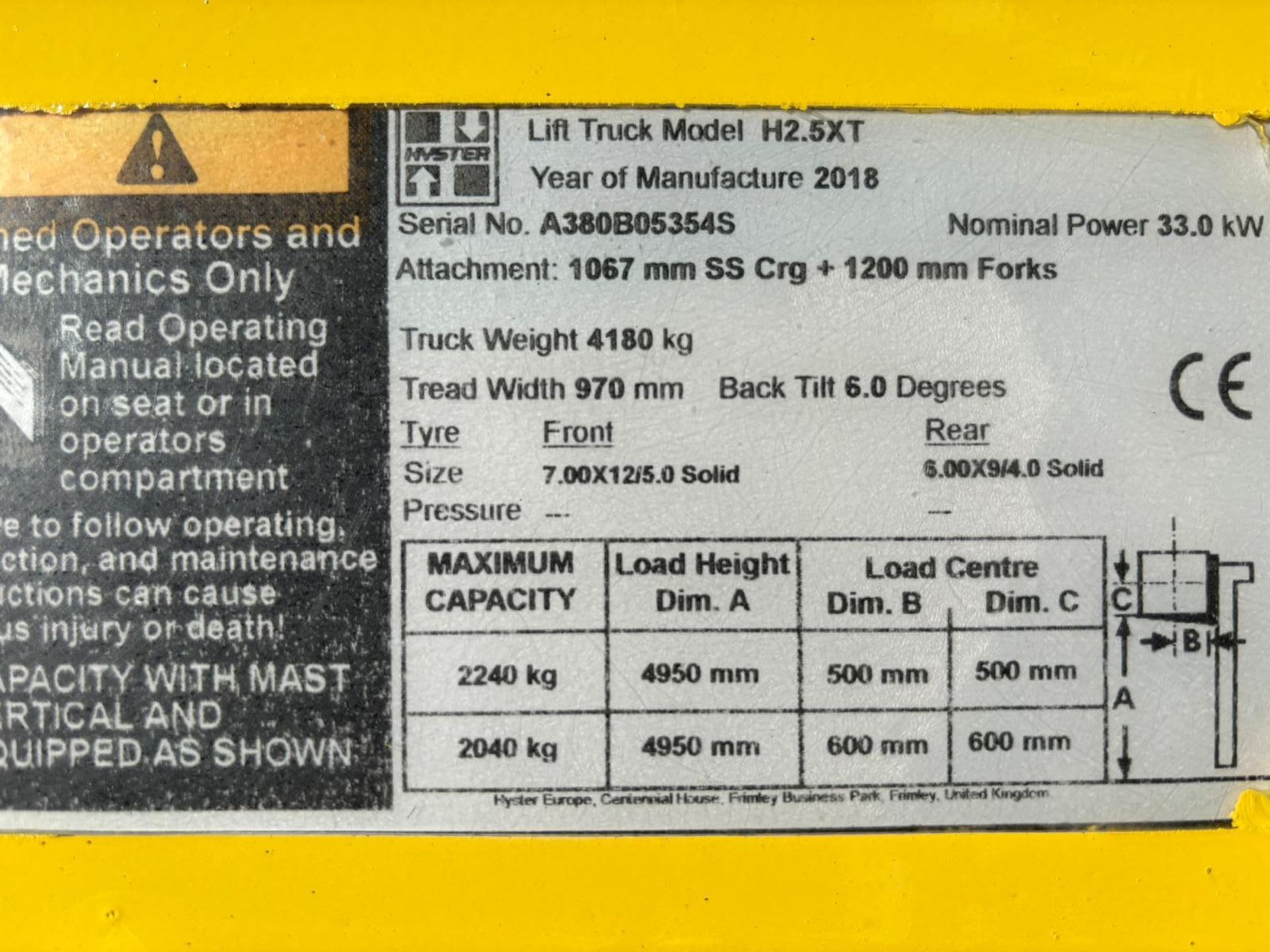 2018, HYSTER - Forklift Truck - Image 8 of 9