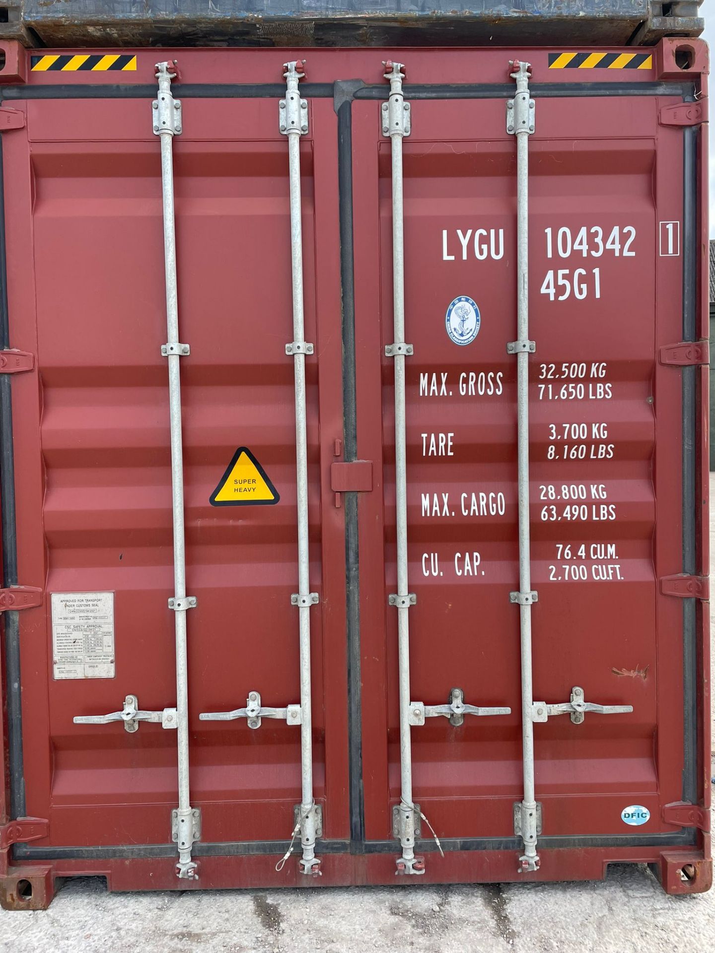 40ft HC Shipping Container - ref LYGU1043421 - NO RESERVE - Image 2 of 5