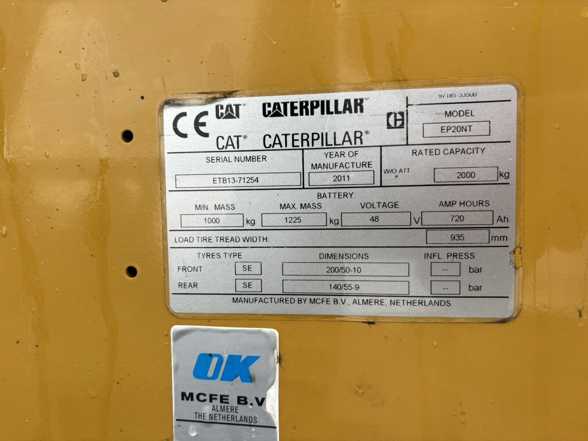 2011, CATERPILLAR - Electric Forklift Truck - Bild 5 aus 8